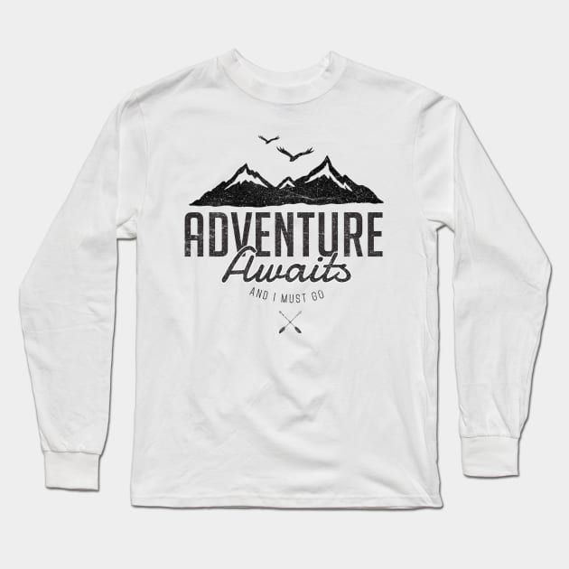 ADVENTURE AWAITS Long Sleeve T-Shirt by magdamdesign